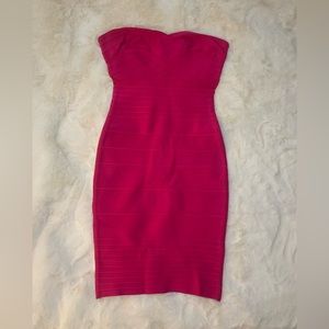Pink strapless bandage dress
